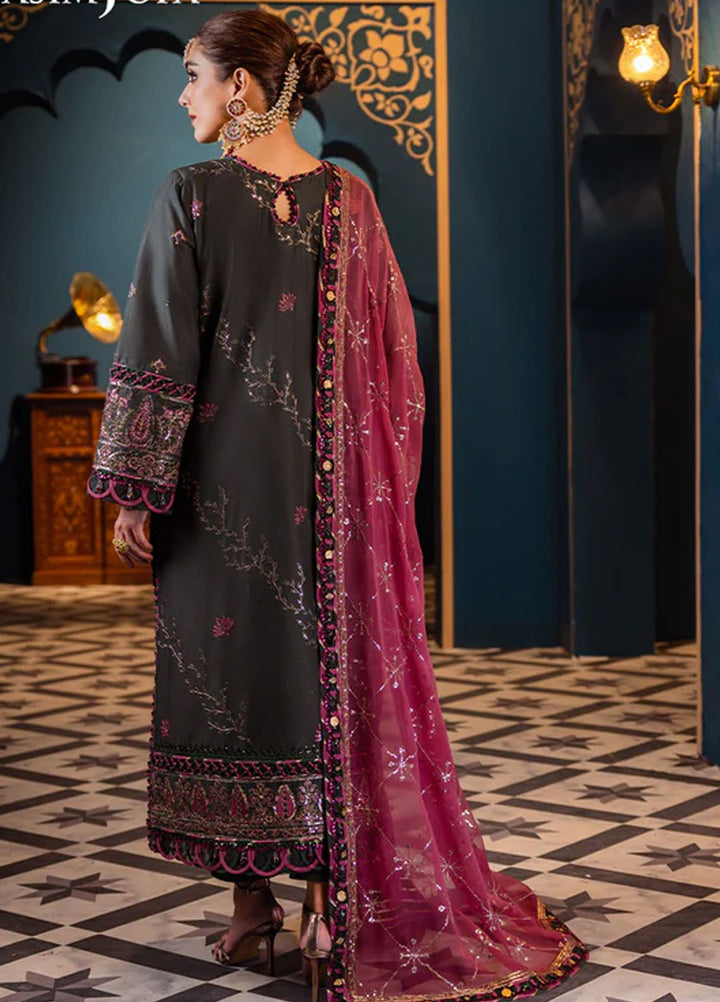 Fasana-e-Ishq By Asim Jofa Embroidered Lawn Suit Unstitched 3 Piece AJ24F AJFI-23 - Luxury Collection
