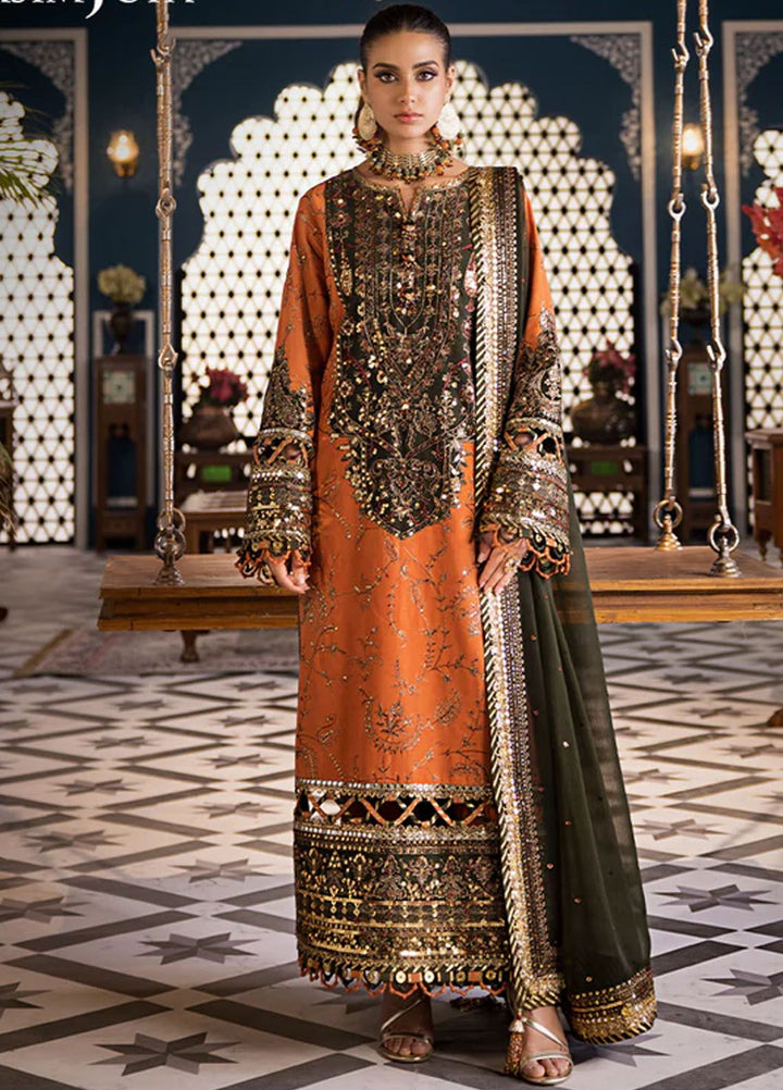 Fasana-e-Ishq By Asim Jofa Embroidered Lawn Suit Unstitched 3 Piece AJ24F AJFI-24 - Luxury Collection