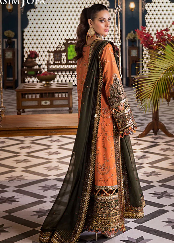 Fasana-e-Ishq By Asim Jofa Embroidered Lawn Suit Unstitched 3 Piece AJ24F AJFI-24 - Luxury Collection