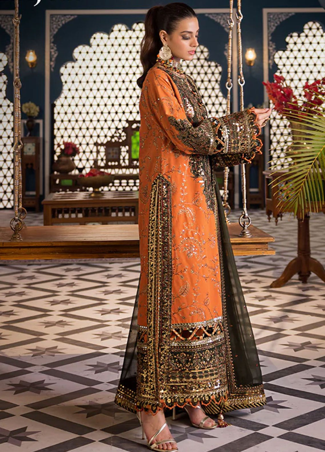 Fasana-e-Ishq By Asim Jofa Embroidered Lawn Suit Unstitched 3 Piece AJ24F AJFI-24 - Luxury Collection