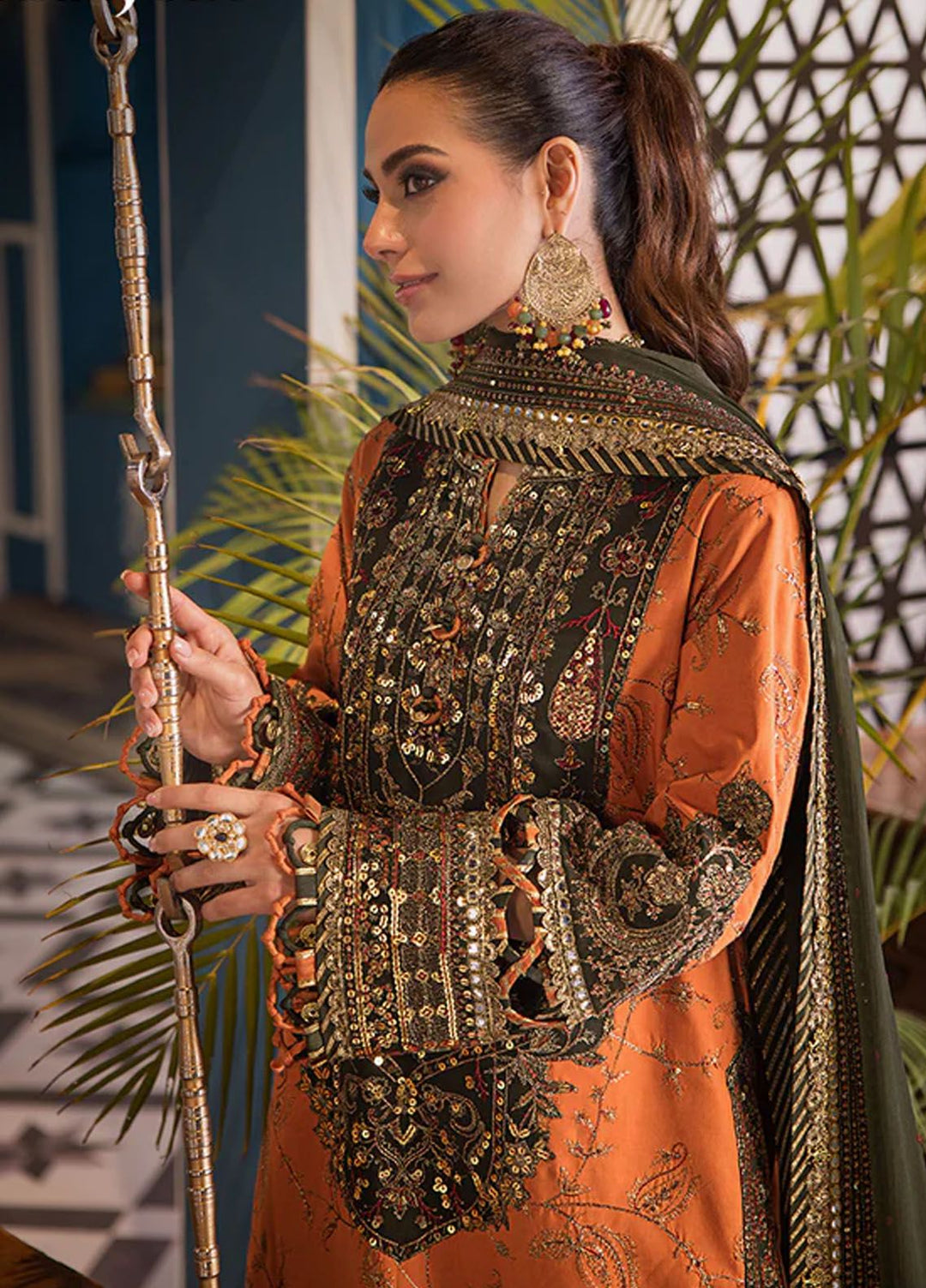 Fasana-e-Ishq By Asim Jofa Embroidered Lawn Suit Unstitched 3 Piece AJ24F AJFI-24 - Luxury Collection