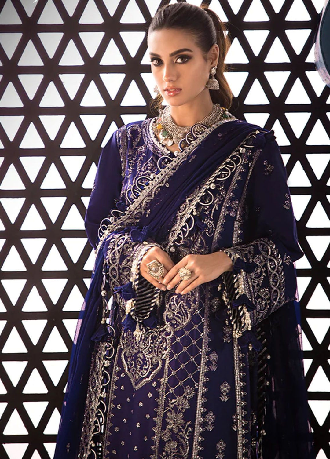 Fasana-e-Ishq By Asim Jofa Embroidered Lawn Suit Unstitched 3 Piece AJ24F AJFI-25 - Luxury Collection