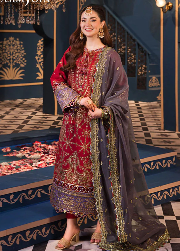 Fasana-e-Ishq By Asim Jofa Embroidered Lawn Suit Unstitched 3 Piece AJ24F AJFI-27 - Luxury Collection
