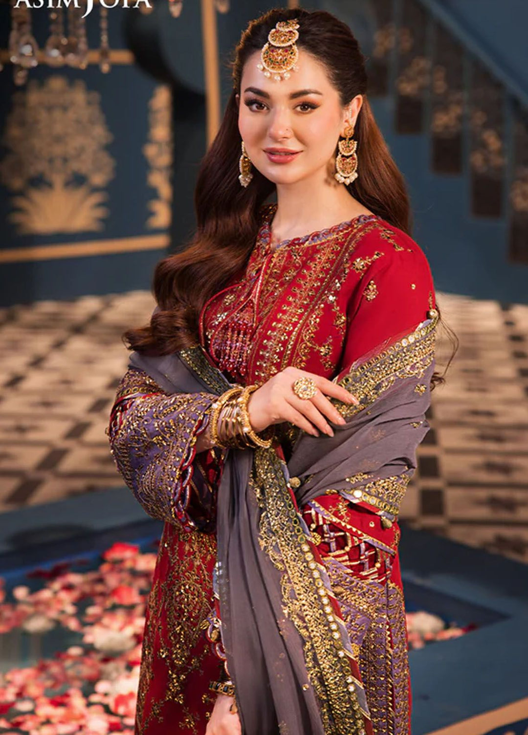 Fasana-e-Ishq By Asim Jofa Embroidered Lawn Suit Unstitched 3 Piece AJ24F AJFI-27 - Luxury Collection