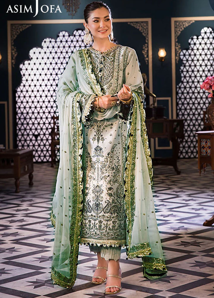 Fasana-e-Ishq By Asim Jofa Embroidered Lawn Suit Unstitched 3 Piece AJ24F AJFI-28 - Luxury Collection
