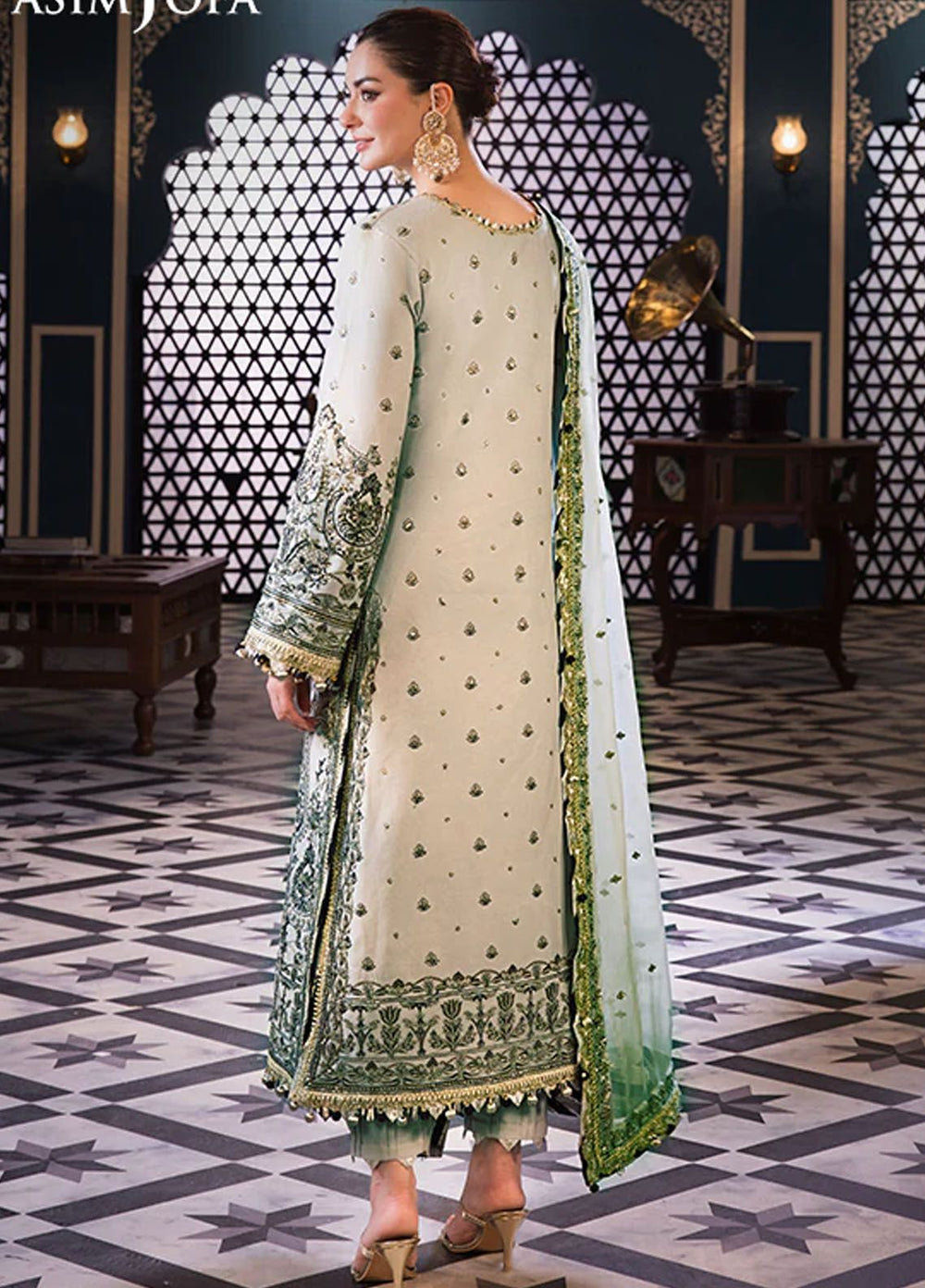 Fasana-e-Ishq By Asim Jofa Embroidered Lawn Suit Unstitched 3 Piece AJ24F AJFI-28 - Luxury Collection