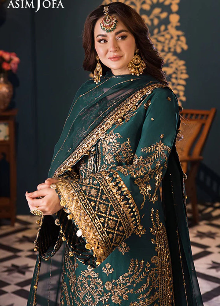 Fasana-e-Ishq By Asim Jofa Embroidered Lawn Suit Unstitched 3 Piece AJ24F AJFI-30 - Luxury Collection