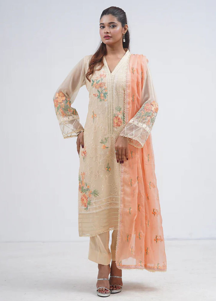Fascino Embroidered Chiffon Suits Unstitched 3 Piece Daylily - Festive Collection
