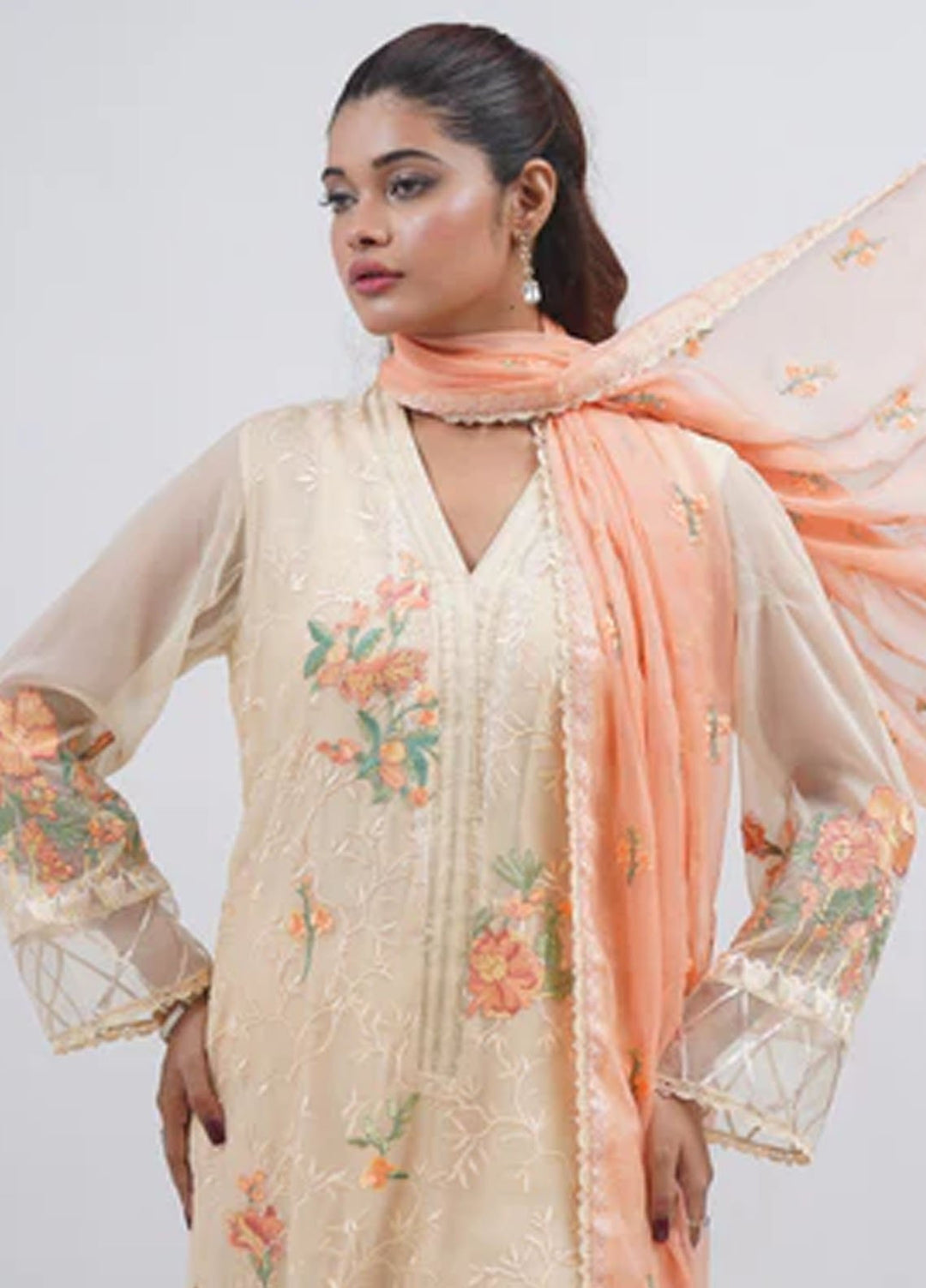 Fascino Embroidered Chiffon Suits Unstitched 3 Piece Daylily - Festive Collection