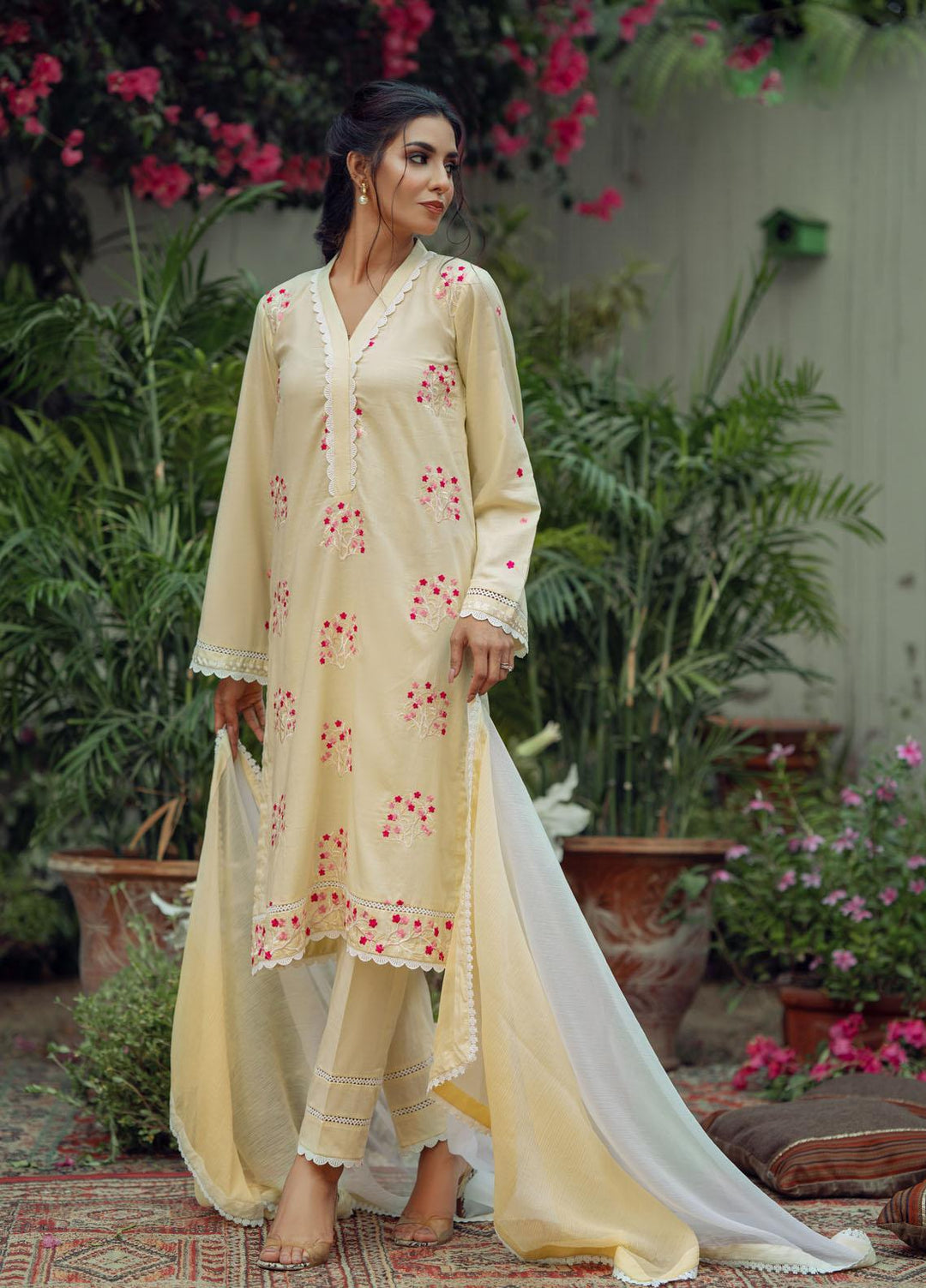 Fascino Embroidered Cotton Suits Unstitched 2 Piece FN22ENT MARQUISE  - Summer Collection