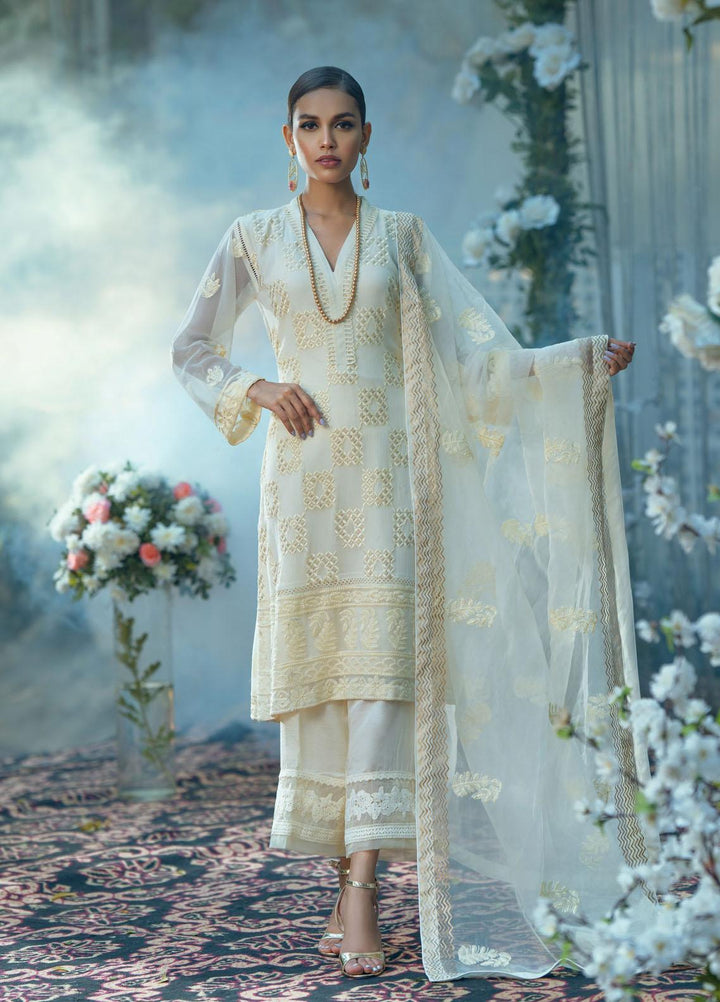 Fascino Embroidered Chiffon Suits Unstitched 3 Piece FN21LF Daisy - Luxury Collection