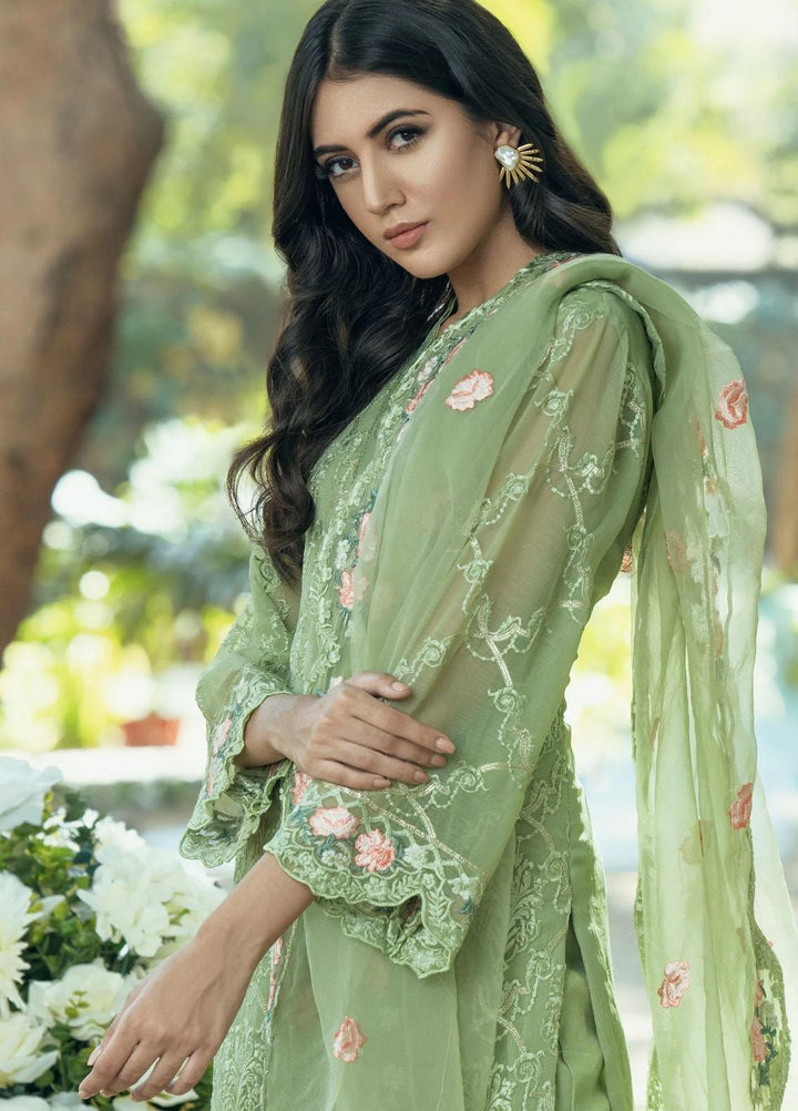 Fascino Embroidered Chiffon Suits Unstitched 3 Piece FN21LF Carnation - Luxury Collection