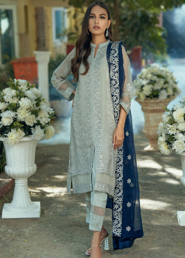 Fascino Embroidered Chiffon Suits Unstitched 3 Piece FN21LF Iberis - Luxury Collection