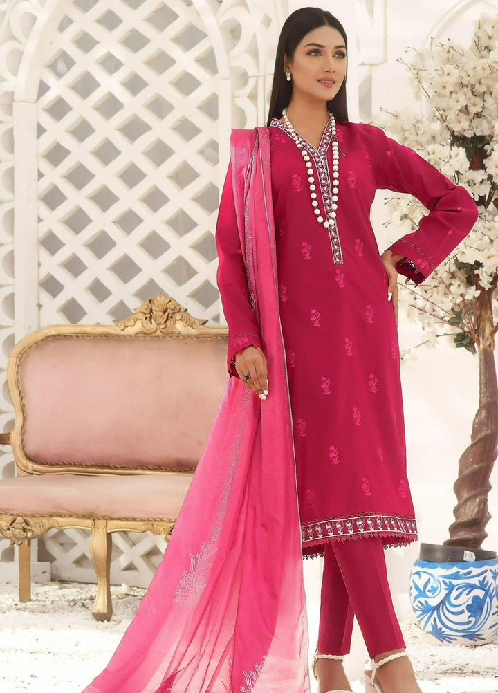 Fascino Pret Embroidered Cotton 3 Piece Suit Glade