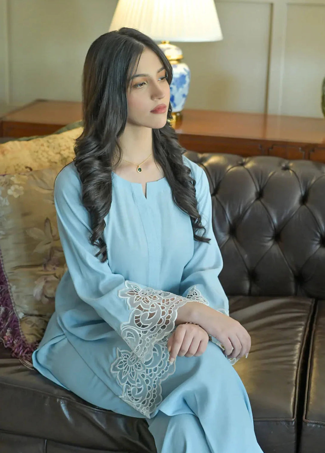 Fascino Pret Embroidered Silk 2 Piece Suit Capri