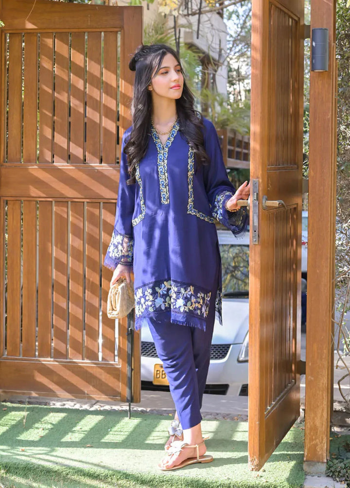 Fascino Pret Embroidered Silk 2 Piece Suit Cosmic
