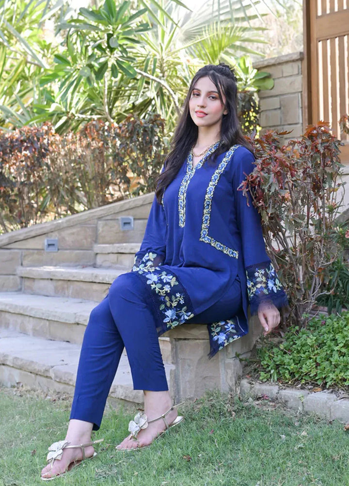 Fascino Pret Embroidered Silk 2 Piece Suit Cosmic