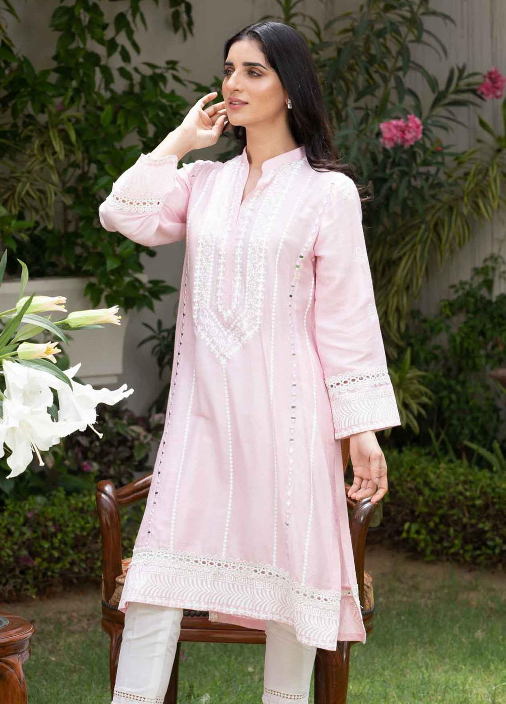 Fascino Luxury Pret  Cotton Net Shirt FN21ES BLUSH
