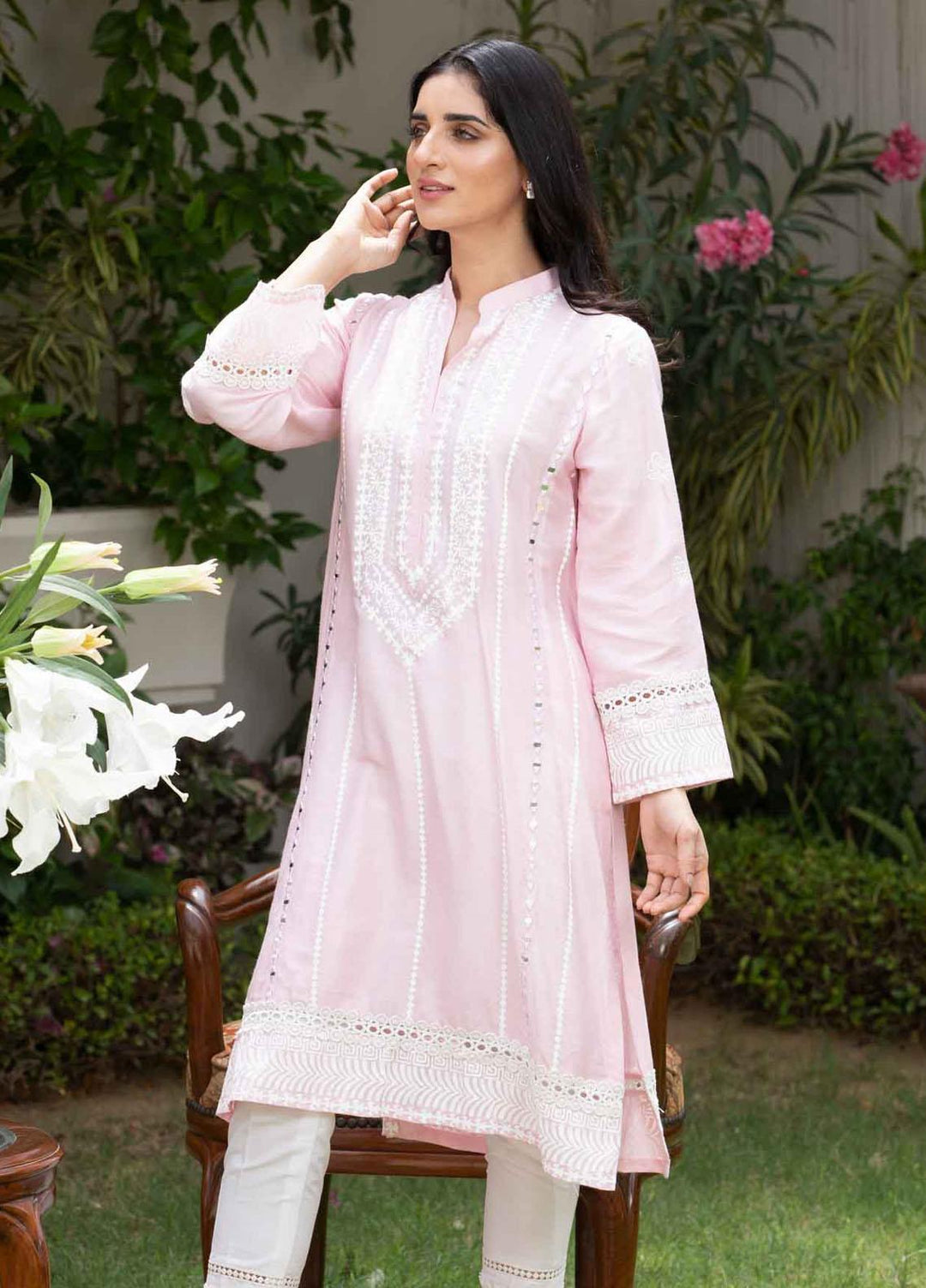 Fascino Luxury Pret  Cotton Net Shirt FN21ES BLUSH