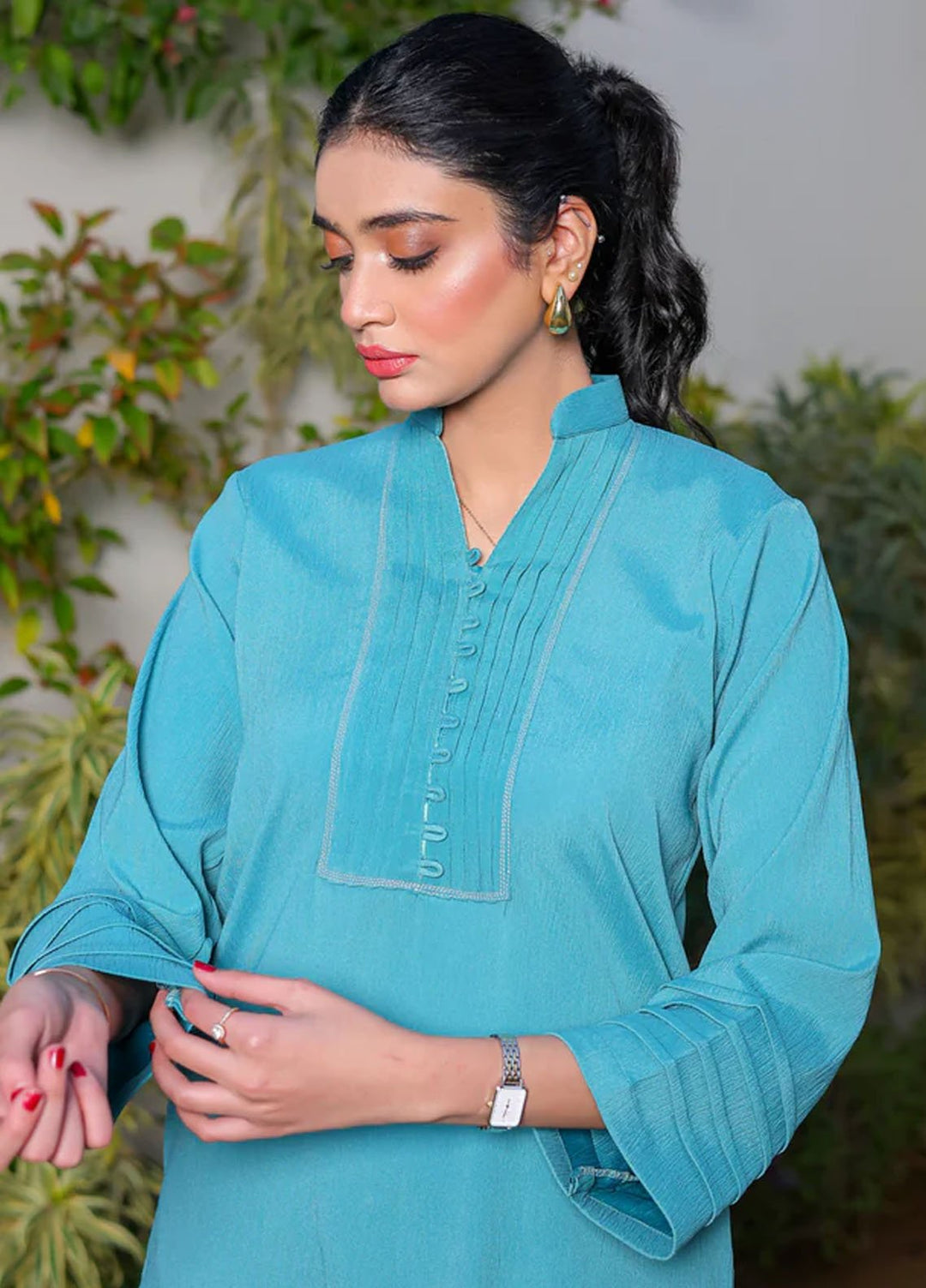 Fascino Pret Printed Korean Silk 2 Piece Suit Hudor