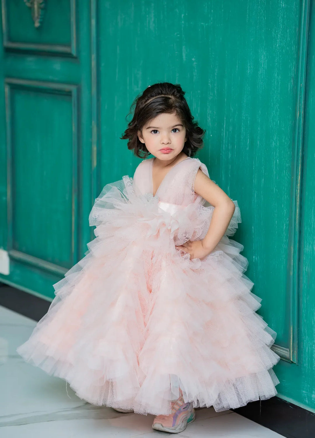 Fashion With Style Hub Pret Plain Net 1 Piece Avilina Frock