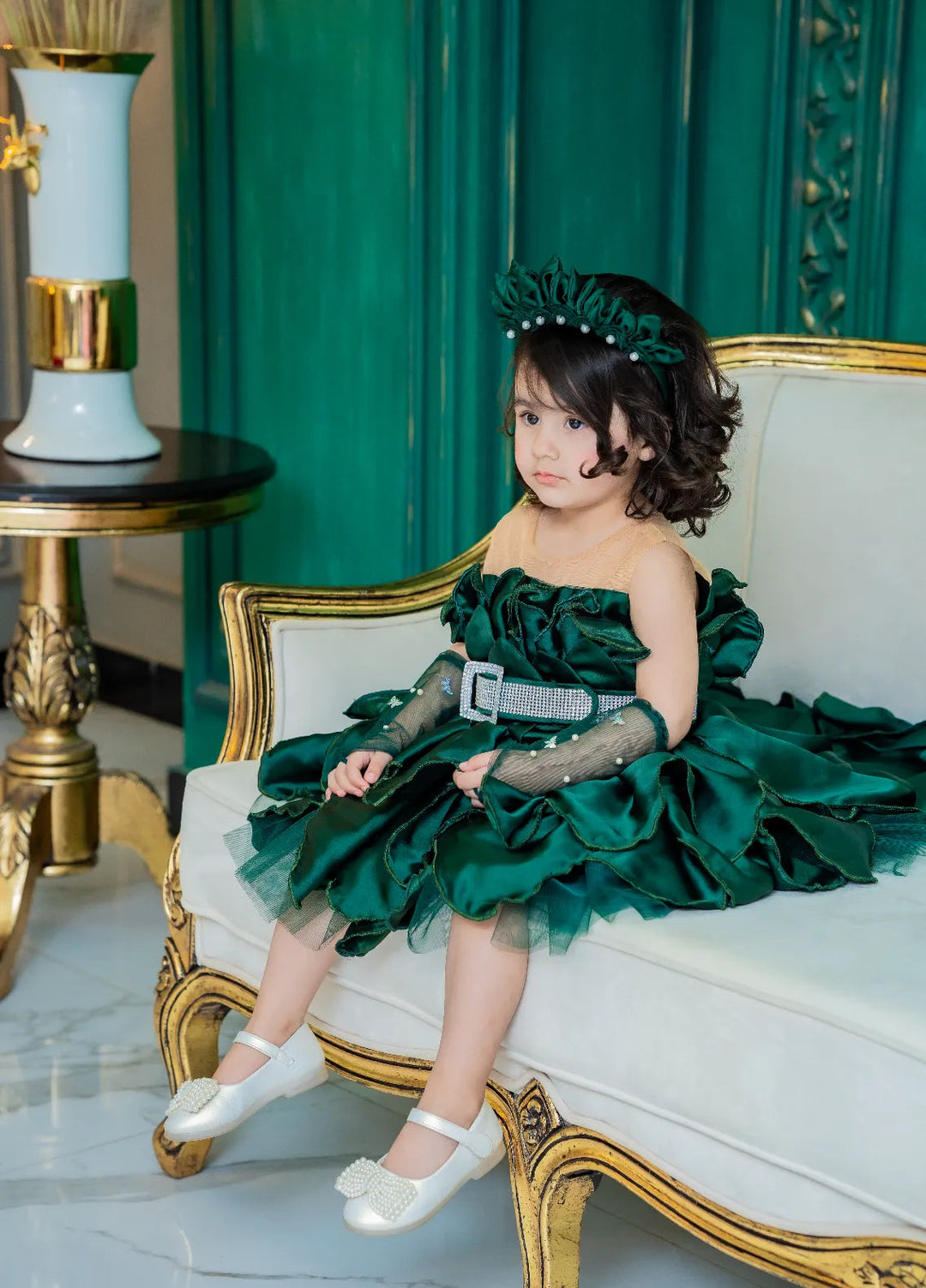 Fashion With Style Hub Pret Plain Net 1 Piece Jade Frock