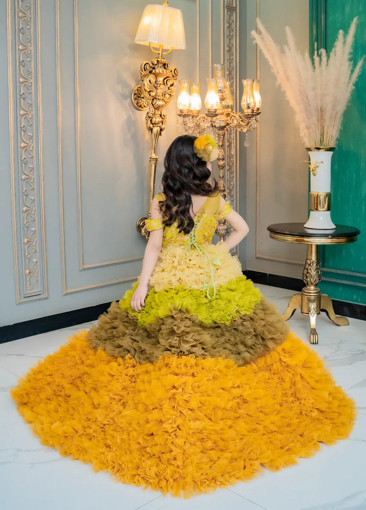 Fashion With Style Hub Pret Plain Net 1 Piece Mint Marvel Frock