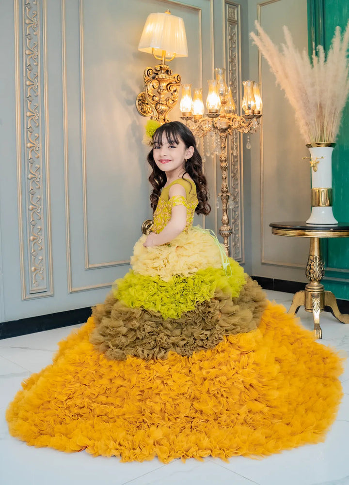 Fashion With Style Hub Pret Plain Net 1 Piece Mint Marvel Frock