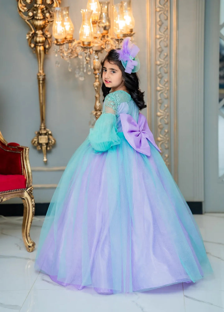 Fashion With Style Hub Pret Plain Net 1 Piece Periwinkle Frock