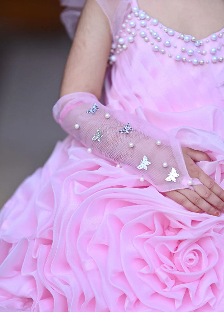 Fashion With Style Hub Pret Plain Net 1 Piece RoseMarry Frock