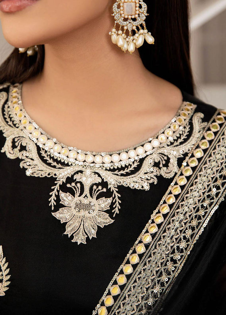 Fasl-e-Gul By Daud Abbas Embroidered Organza Suits Unstitched Saree DA23FG DA-FC-0005 Uns - Luxury Collection