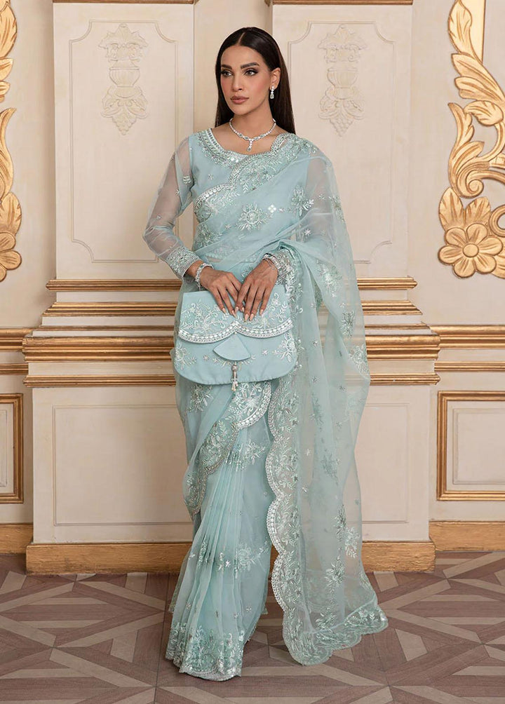 Fasl-e-Gul By Daud Abbas Embroidered Organza Suits Unstitched Saree DA23FG DA-FC-0006 Sehar - Luxury Collection