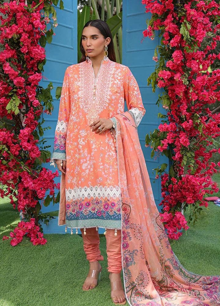 Faustina By Salitex Embroidered Cambric Suit Unstitched 3 Piece SUN24F UNS24AIZ025UT - Summer Collection