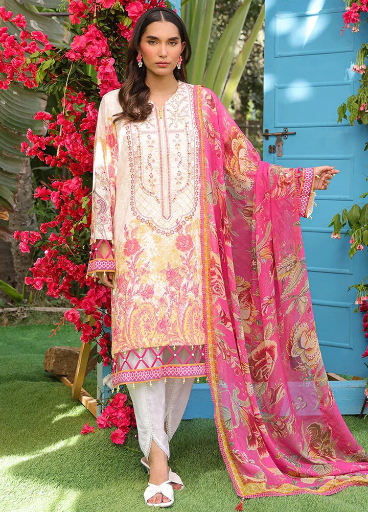 Faustina By Salitex Embroidered Cambric Suit Unstitched 3 Piece SUN24F UNS24AIZ026UT - Summer Collection