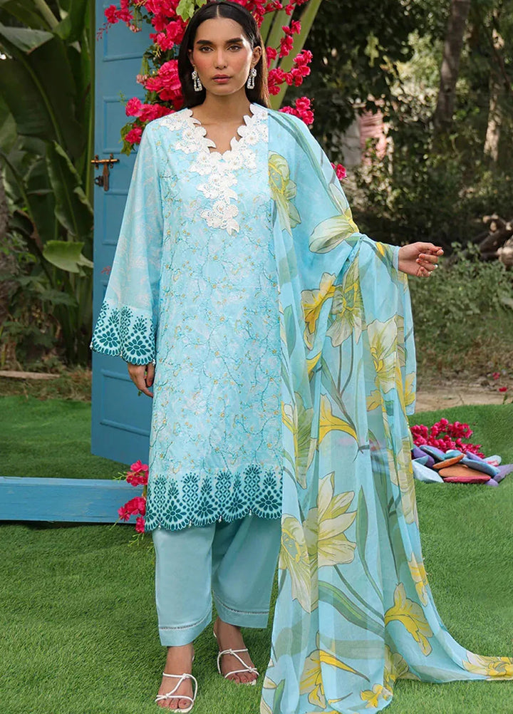 Faustina By Salitex Embroidered Cambric Suit Unstitched 3 Piece SUN24F UNS24AIZ027UT - Summer Collection