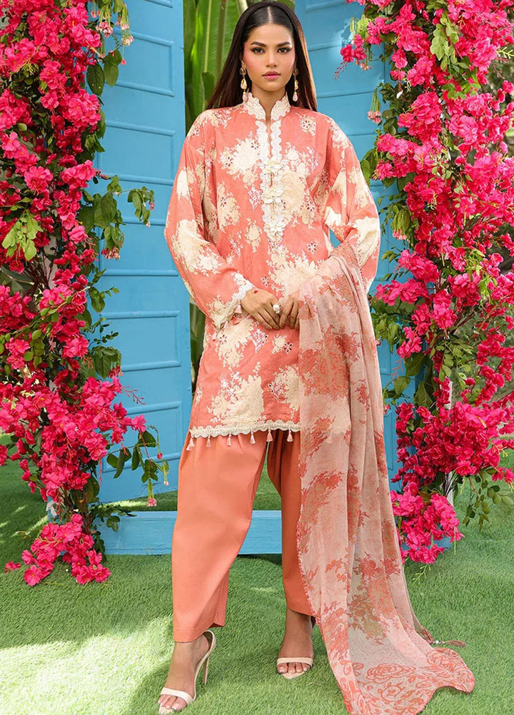 Faustina By Salitex Embroidered Cambric Suit Unstitched 3 Piece SUN24F UNS24AIZ029UT - Summer Collection