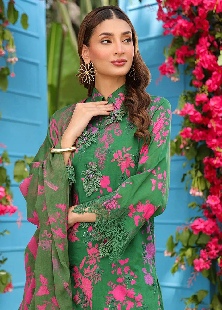 Faustina By Salitex Embroidered Cambric Suit Unstitched 3 Piece SUN24F UNS24AIZ031UT - Summer Collection