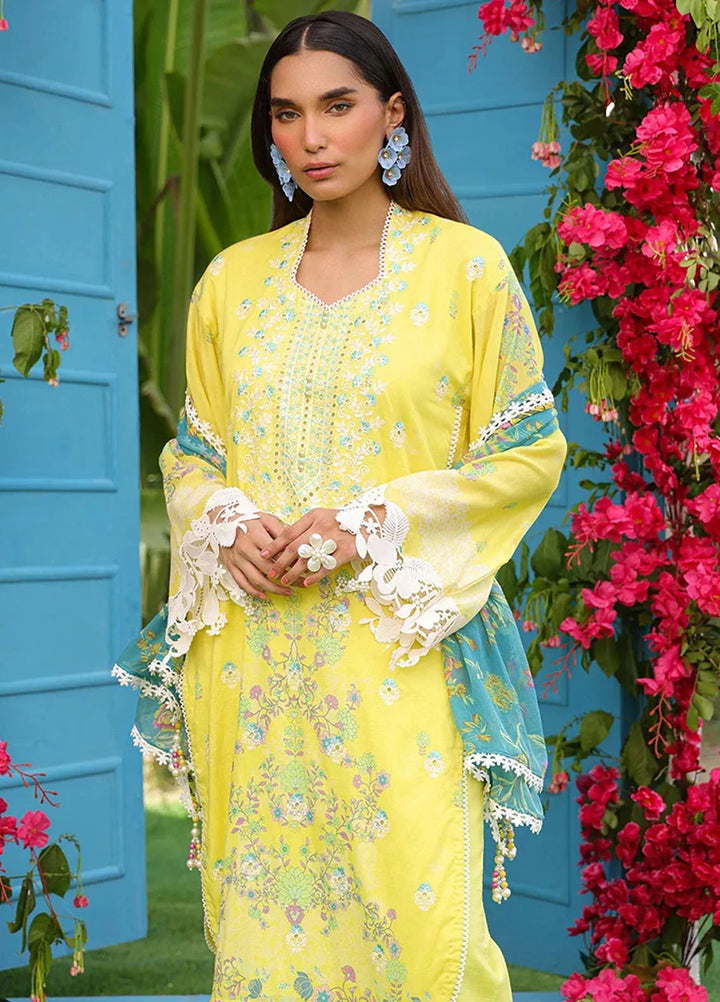 Faustina By Salitex Embroidered Cambric Suit Unstitched 3 Piece SUN24F UNS24AIZ033UT - Summer Collection