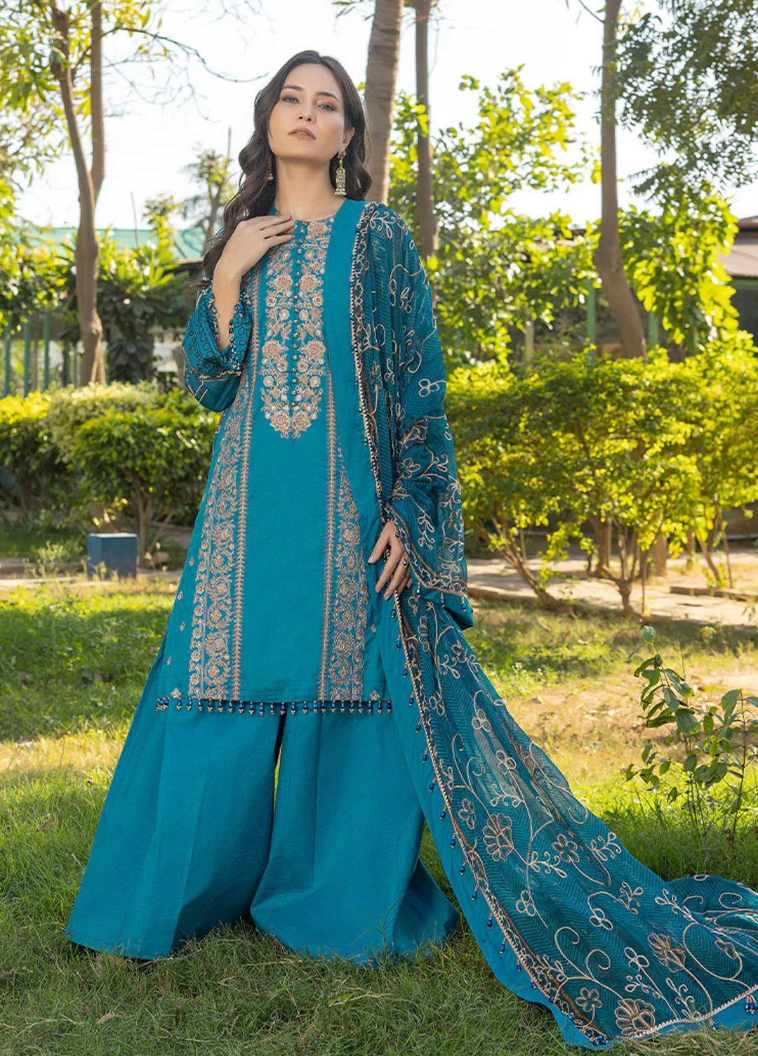Faustina By Salitex Embroidered Lawn Suits Unstitched 3 Piece ST23F WK-01091AUT - Summer Collection