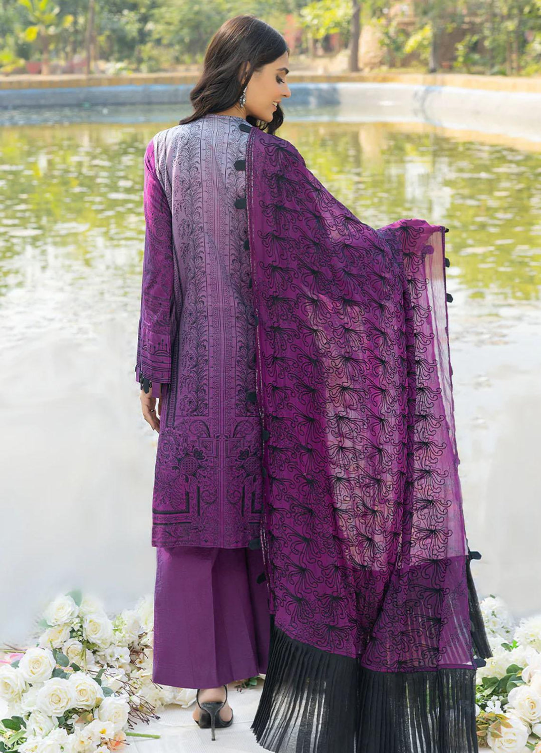 Faustina By Salitex Embroidered Lawn Suits Unstitched 3 Piece ST23F WK-01095BUT - Summer Collection