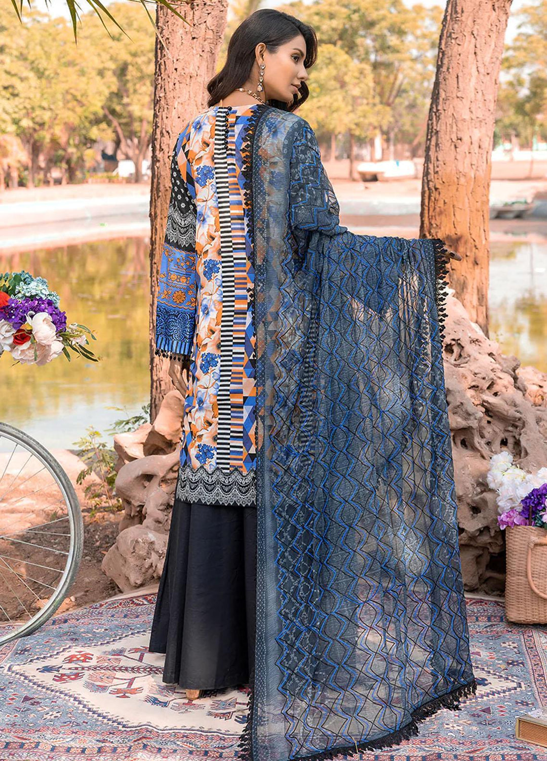 Faustina By Salitex Embroidered Lawn Suits Unstitched 3 Piece ST23F WK-01094BUT - Summer Collection