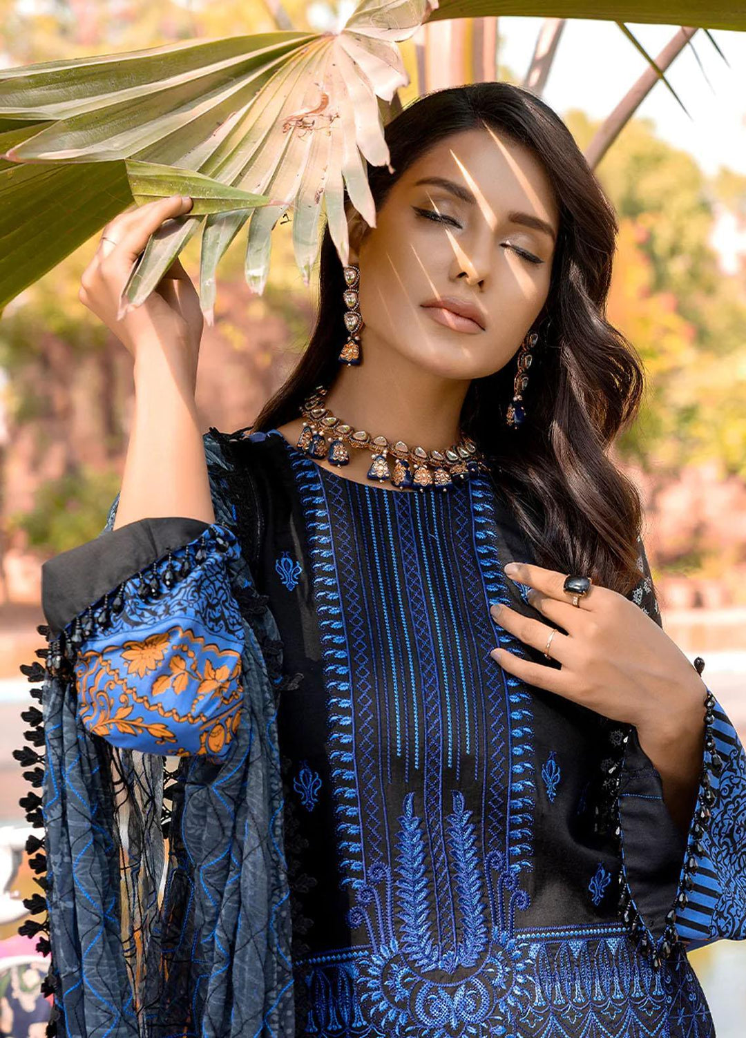 Faustina By Salitex Embroidered Lawn Suits Unstitched 3 Piece ST23F WK-01094BUT - Summer Collection