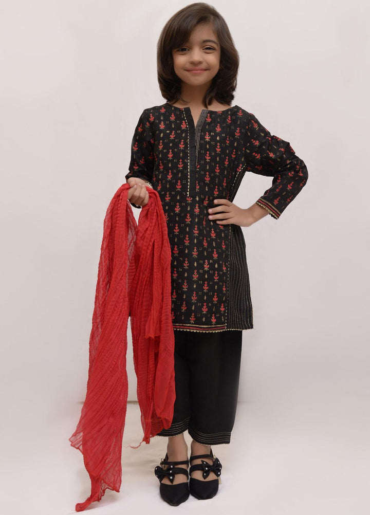 Fauve Cotton Semi Formal 3 Piece for Girls -  FSFG-033 Black