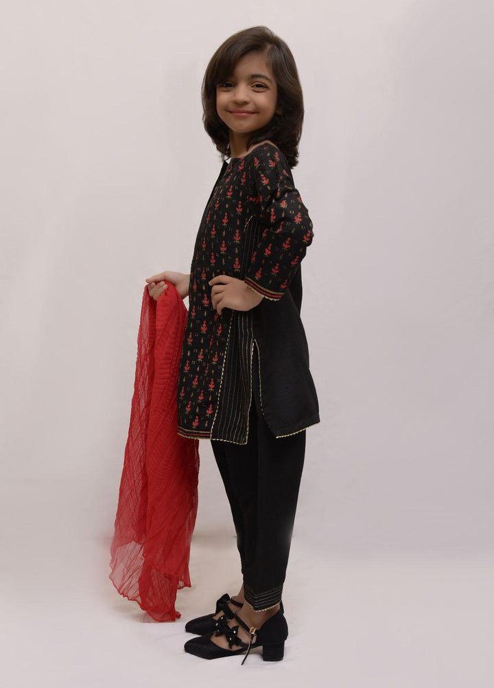 Fauve Cotton Semi Formal 3 Piece for Girls -  FSFG-033 Black