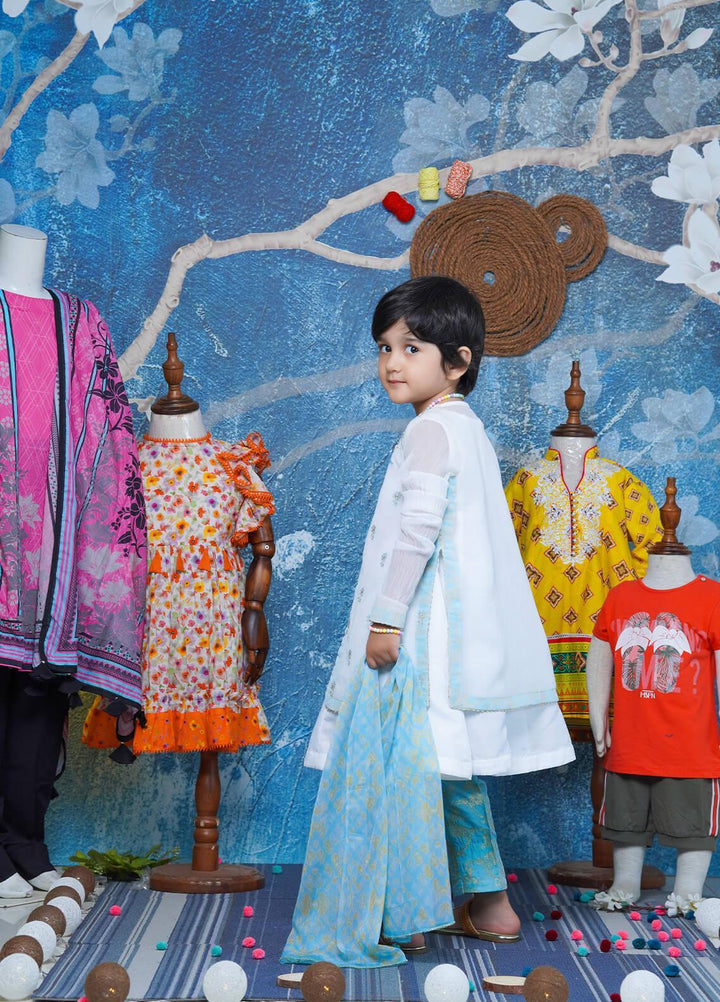 Fauve Chiffon Fancy Girls 3 Piece -  FFG-024 WHITE