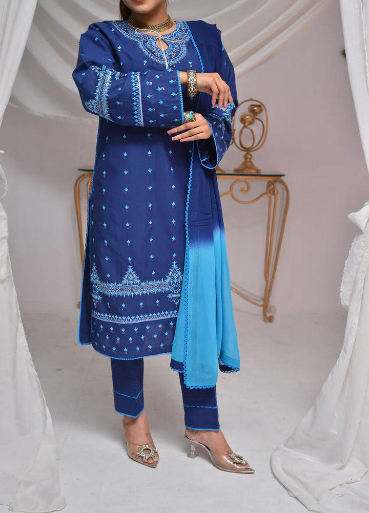 Fauve Pret Embroidered Cotton 3 Piece Suit NWSF - 010
