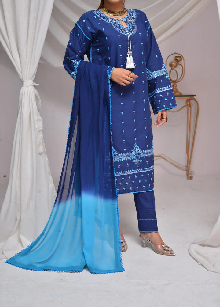 Fauve Pret Embroidered Cotton 3 Piece Suit NWSF - 010