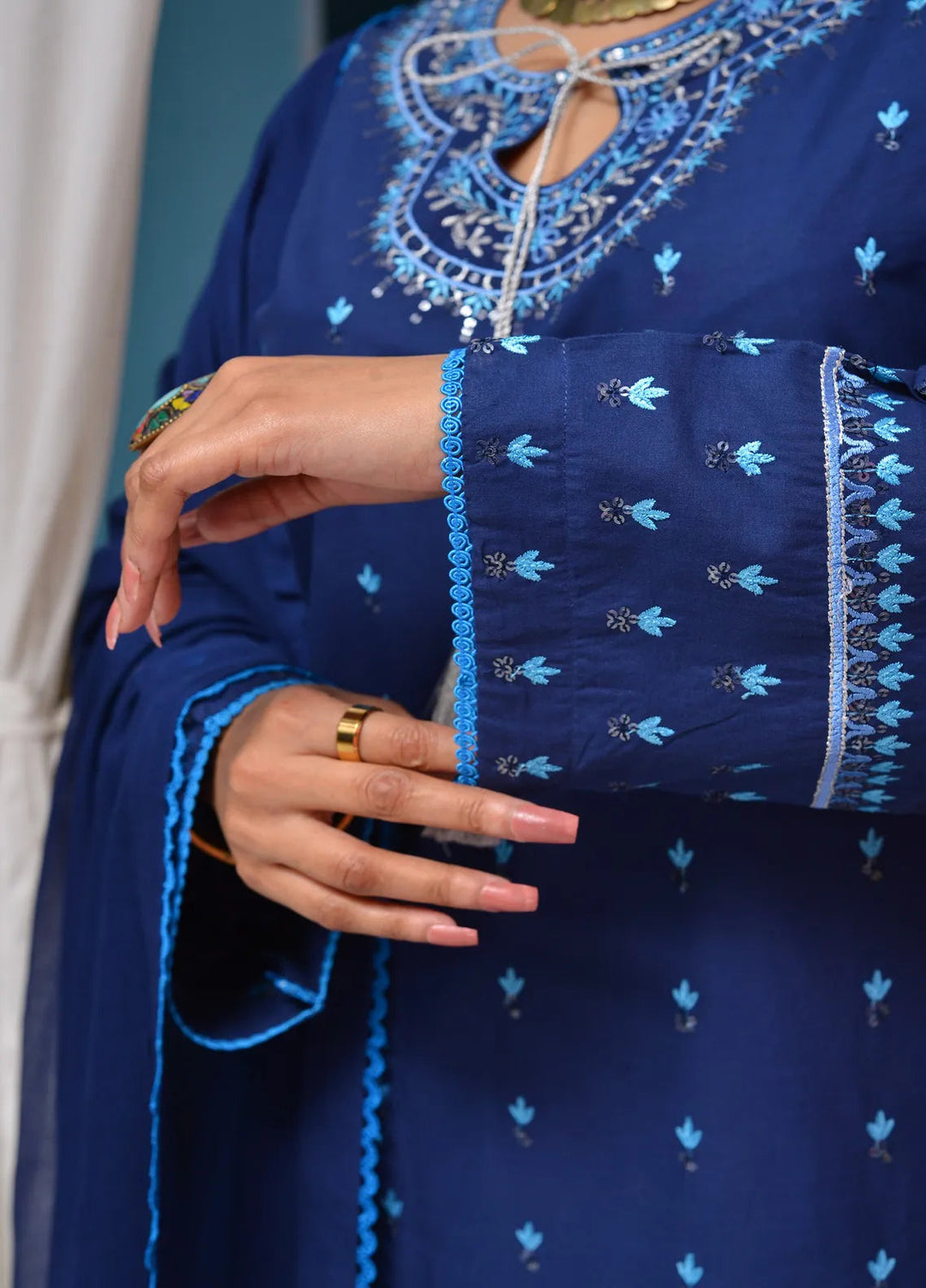 Fauve Pret Embroidered Cotton 3 Piece Suit NWSF - 010