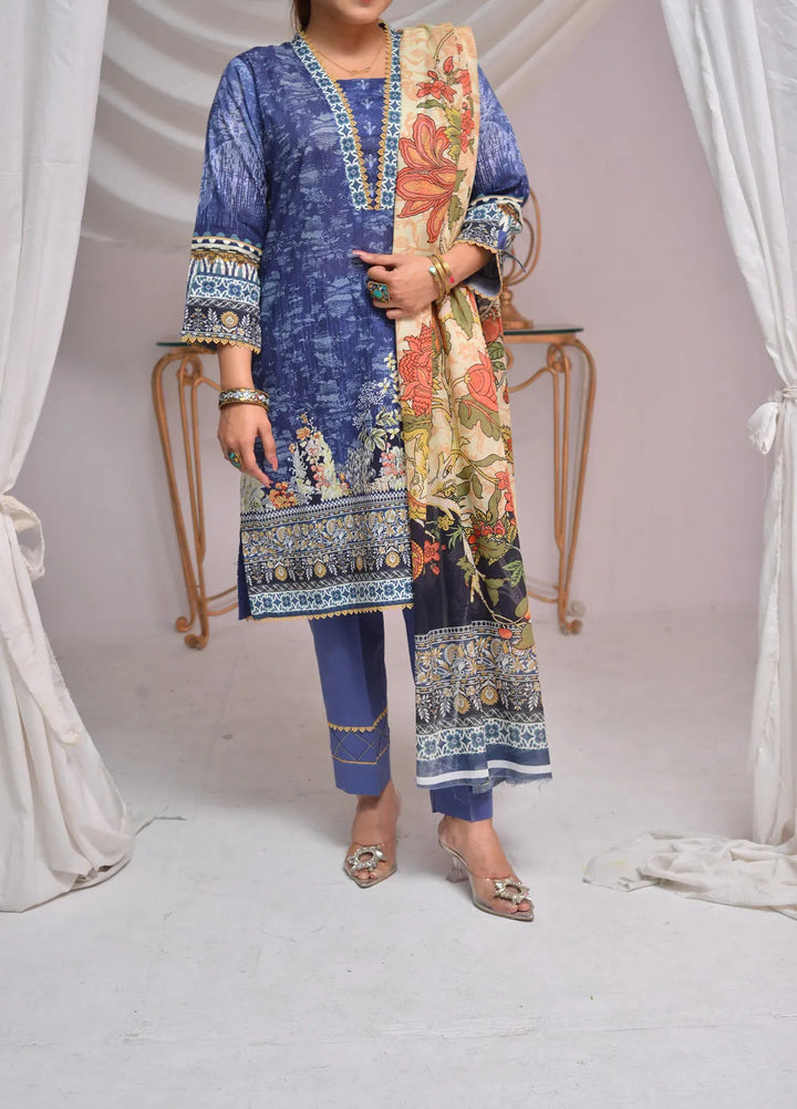 Fauve Pret Printed Lawn 3 Piece Suit NWFC - 019