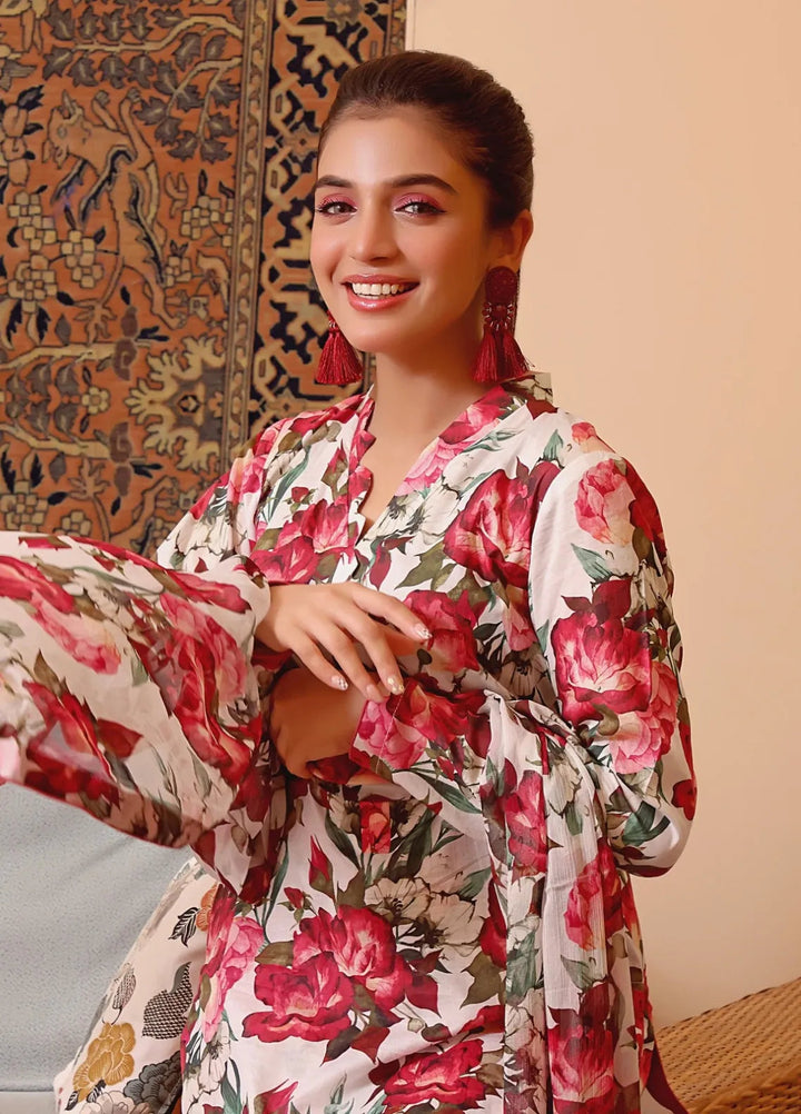 Feathers Pret Printed Lawn 3 Piece Suit Aaina